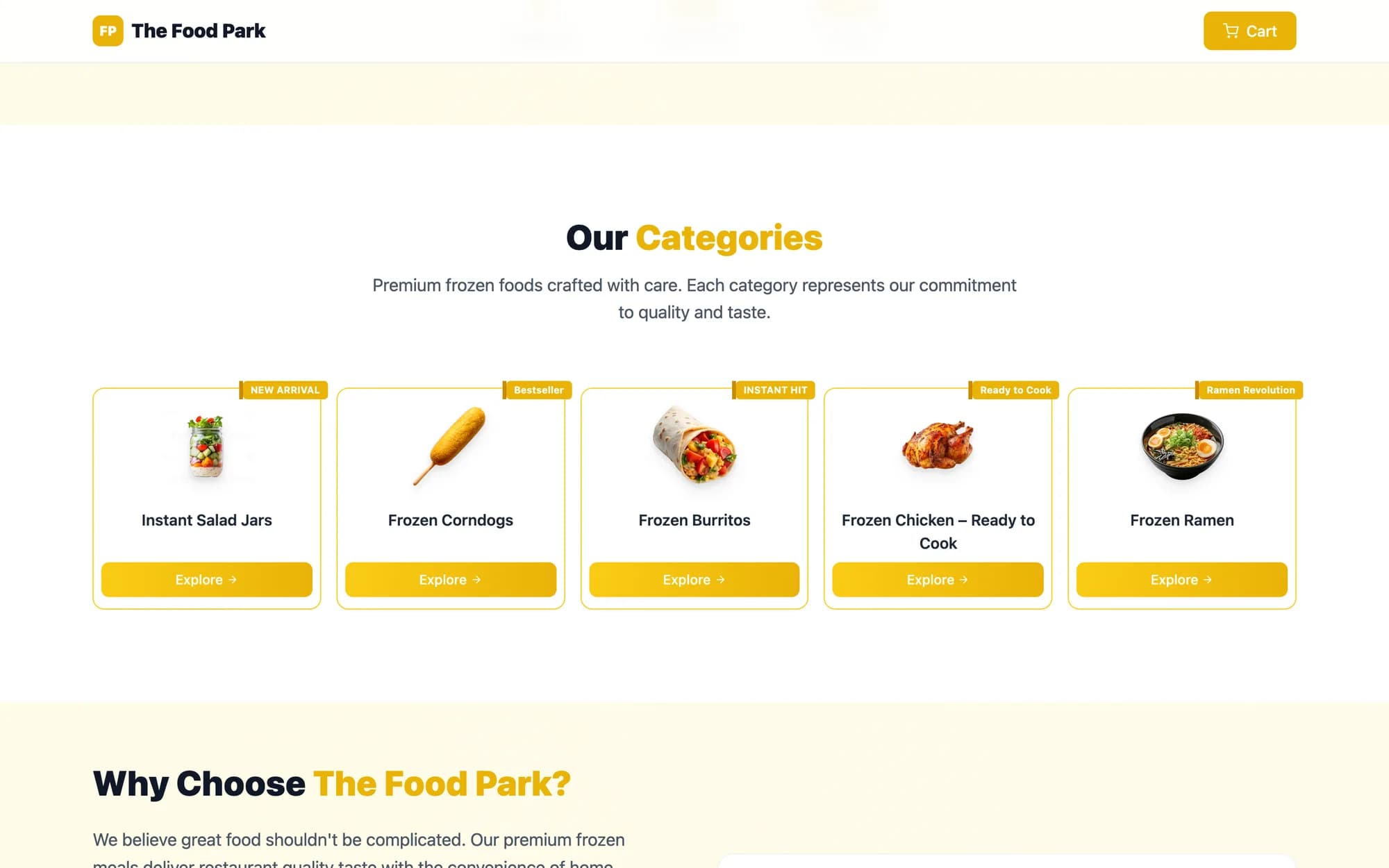 The Food Park product categories