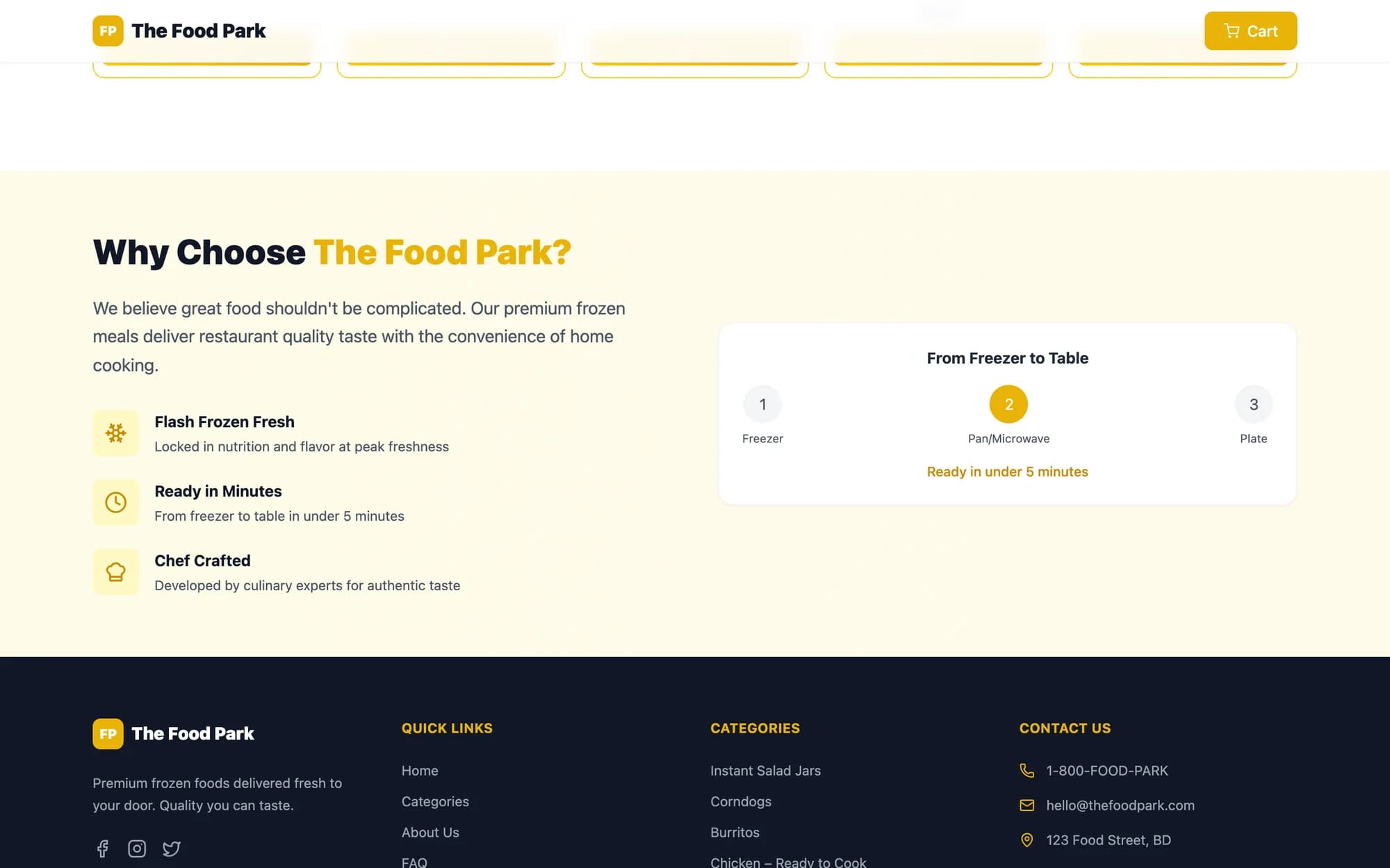 Why choose The Food Park section