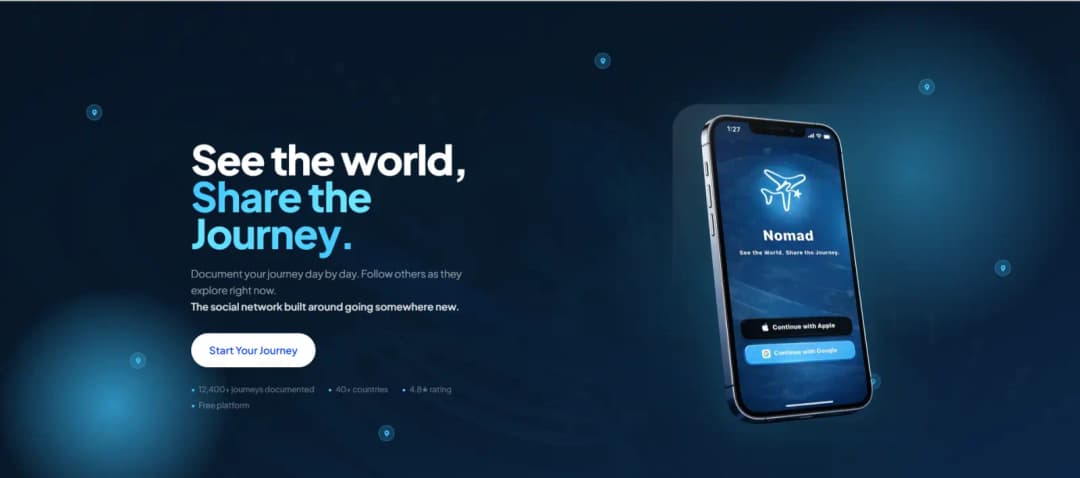 Nomad Travel App: screenshot